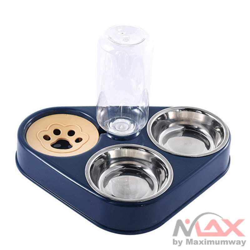 Mangman Tempat Makan dan Minum kucing dan anjing dispenser minum Hewan Peliharaan kesayangan Feeding Dishes piring makan mangkuk makan binatang pet kelinci kucing anjing muat banyak besar Dog Bowl Cat Feeder Bowl With Dog Water Bottle Automatic Drinking