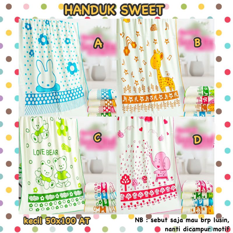 Handuk mall Handuk Bayi Microfiber Handuk Anak Handuk Bayi Sweet Handuk Mandi