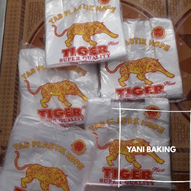 Kantong Plastik HDPE Cap Tiger Ukuran 15 Cm / Kantong Plastik Bening Tiger  / Kantong Kresek Bening