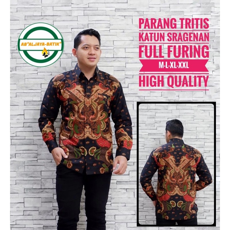 BATIK PRIA PARANGTRITIS LAPIS FURING KATUN HALUS SRAGENAN SIZE M-XXL ASLI SOLO HIGH QUALITY