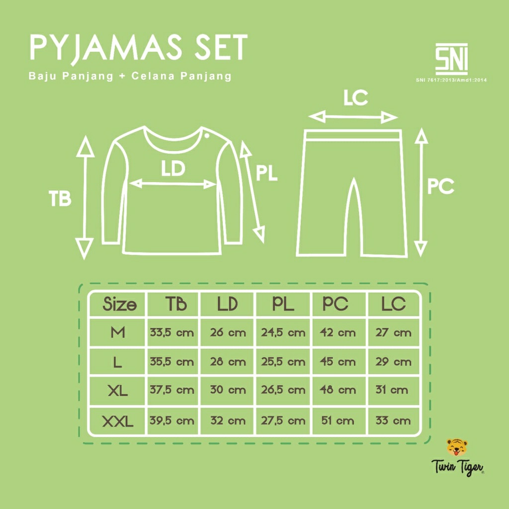 Twin Tiger Setelan Oblong Panjang Print