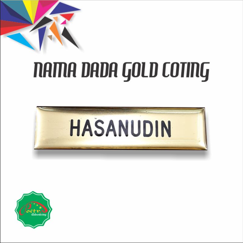 Papan Nama | Name Tag | Nama Dada Gold Coting
