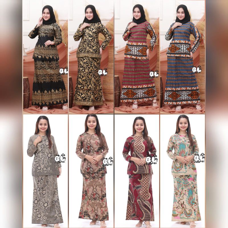 JAVA ART - BAJU KURUNG WANITA MELAYU TERBARU SETELAN BATIK WANITA MODERN 2021 BAJU KURUNG MALAYSIA 2021 SERAGAM GURU BAJU DINAS BAJU BATIK WANITA PANJANG BAJU KONDANGAN NGAJAR MUSLIM WANITA SERAGAM ONE SET SIMPLE MOTIF BATIK BUNGA COUPLE JUMBO