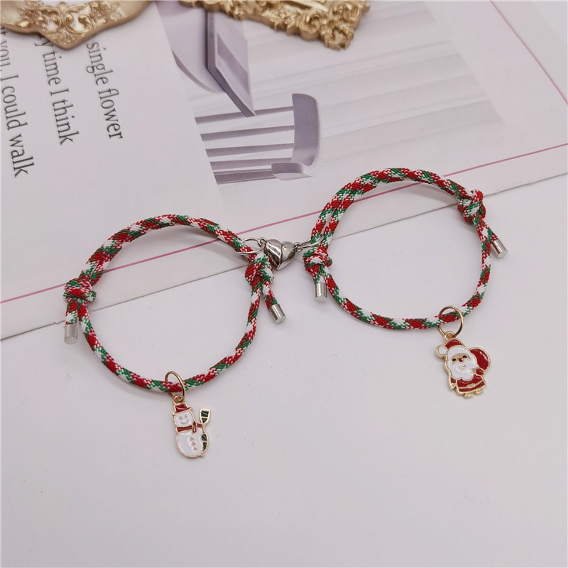 AZ120 【Barang spot 】Gelang Couple Thalita Tali Isi 2 Magnet Attract persahabatan Tangan Wanita Bracelet