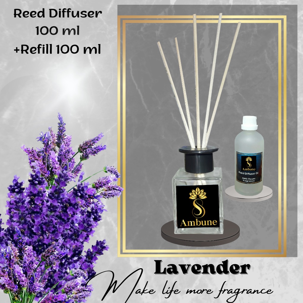 Pengharum Ruangan Lavender Reed Diffuser Oil 100 ml Ambune