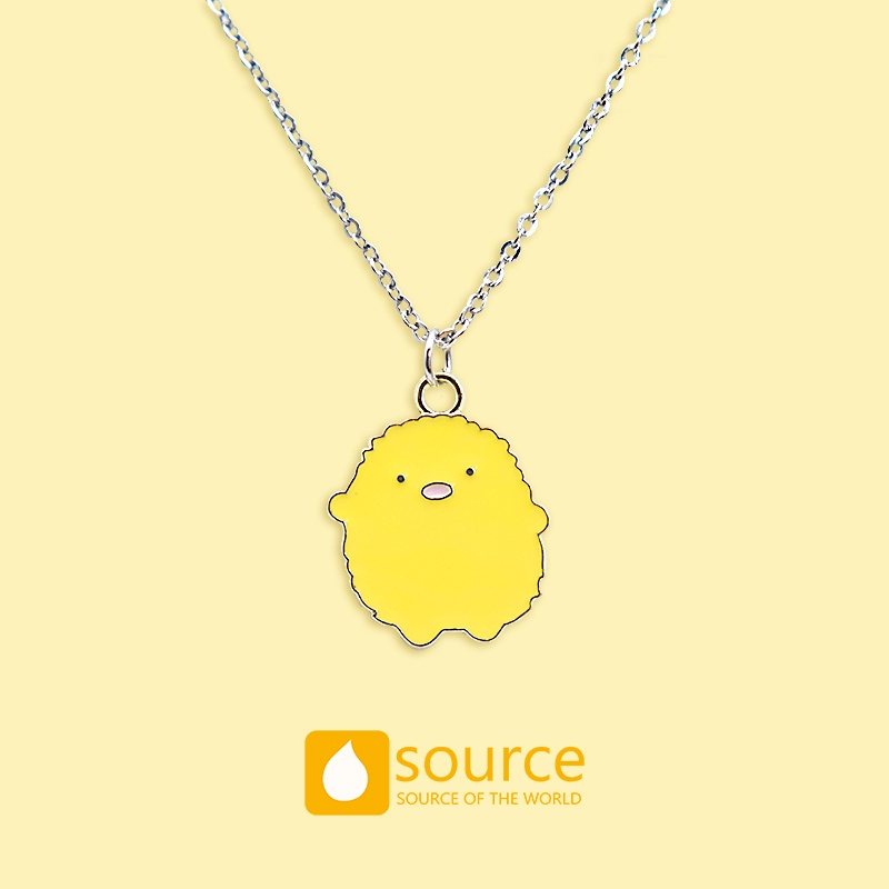 Kalung Rantai Bahan Stainless Steel Alloy Dengan Liontin Kartun Kelinci Bebek Kuning Kecil Untuk Wanita