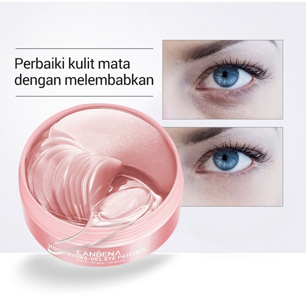 LANBENA Masker Mata Eye Patches eye mask - Vitamin C/Hyaluronic Acid/Rose/Black Pearl Hydra-gel masker wajah BPOM