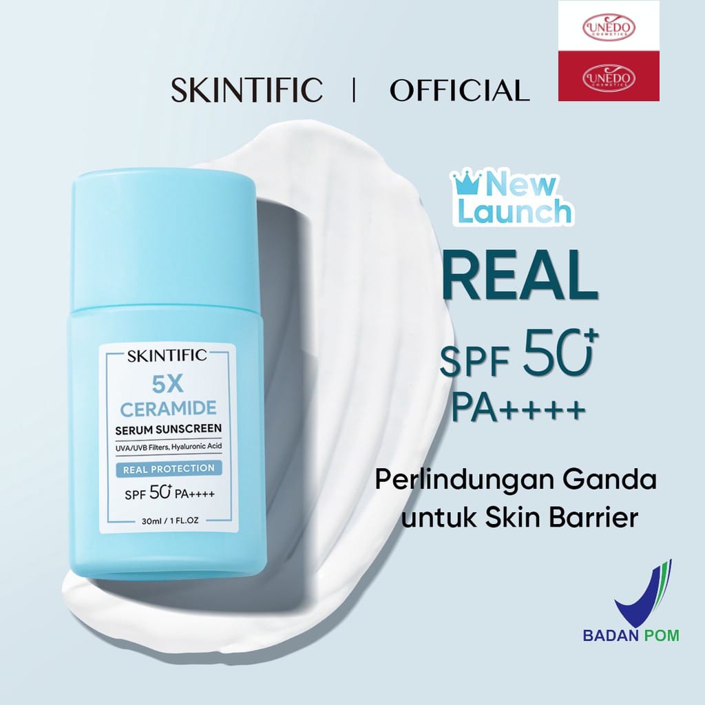 SKINTIFIC 5X Ceramide Serum Sunscreen SPF50 PA++++ Skincare Sunblock Untuk skin barrier rusak kulit sensitif 30ml