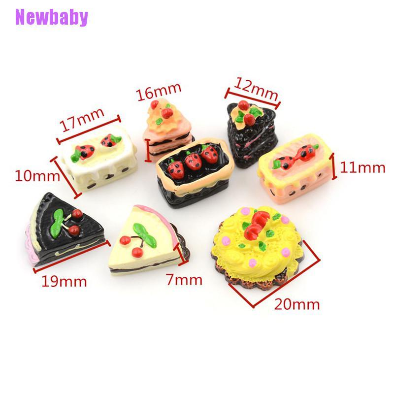 Newbaby 8PCS / Set Mainan Miniatur Kue / Biskuit Skala 1: 12 Untuk Aksesoris Rumah Boneka 1 / 6