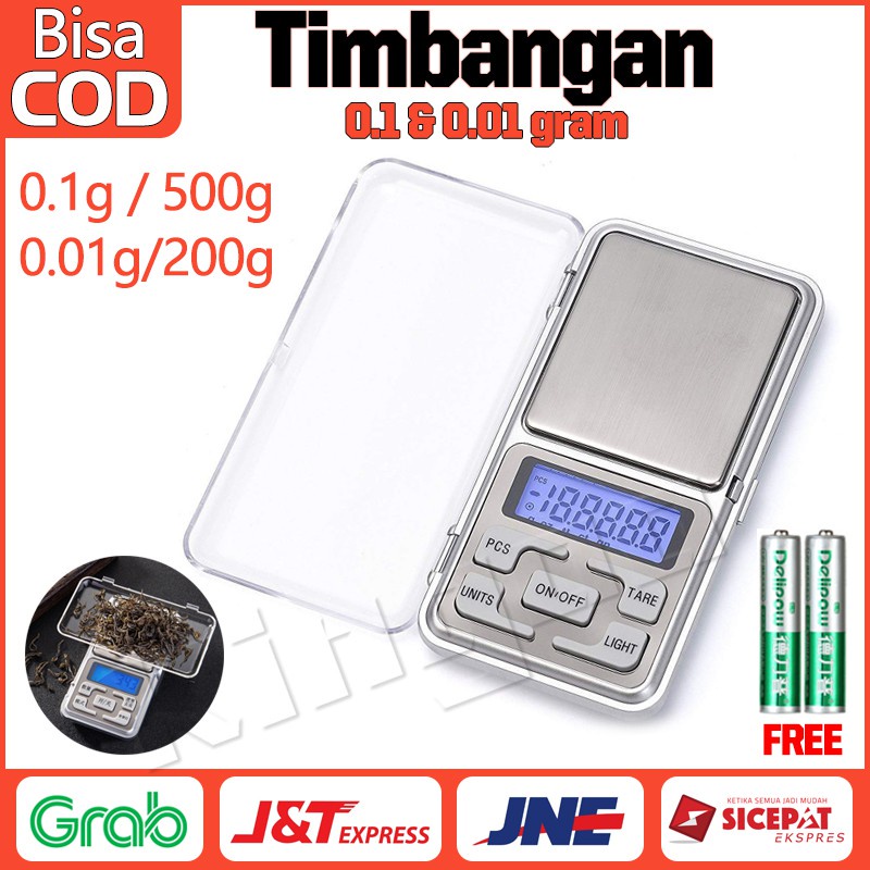 Timbangan Emas Digital Kapasitas 0.1g/500g Akurasi Free baterai 0.01g/200gram