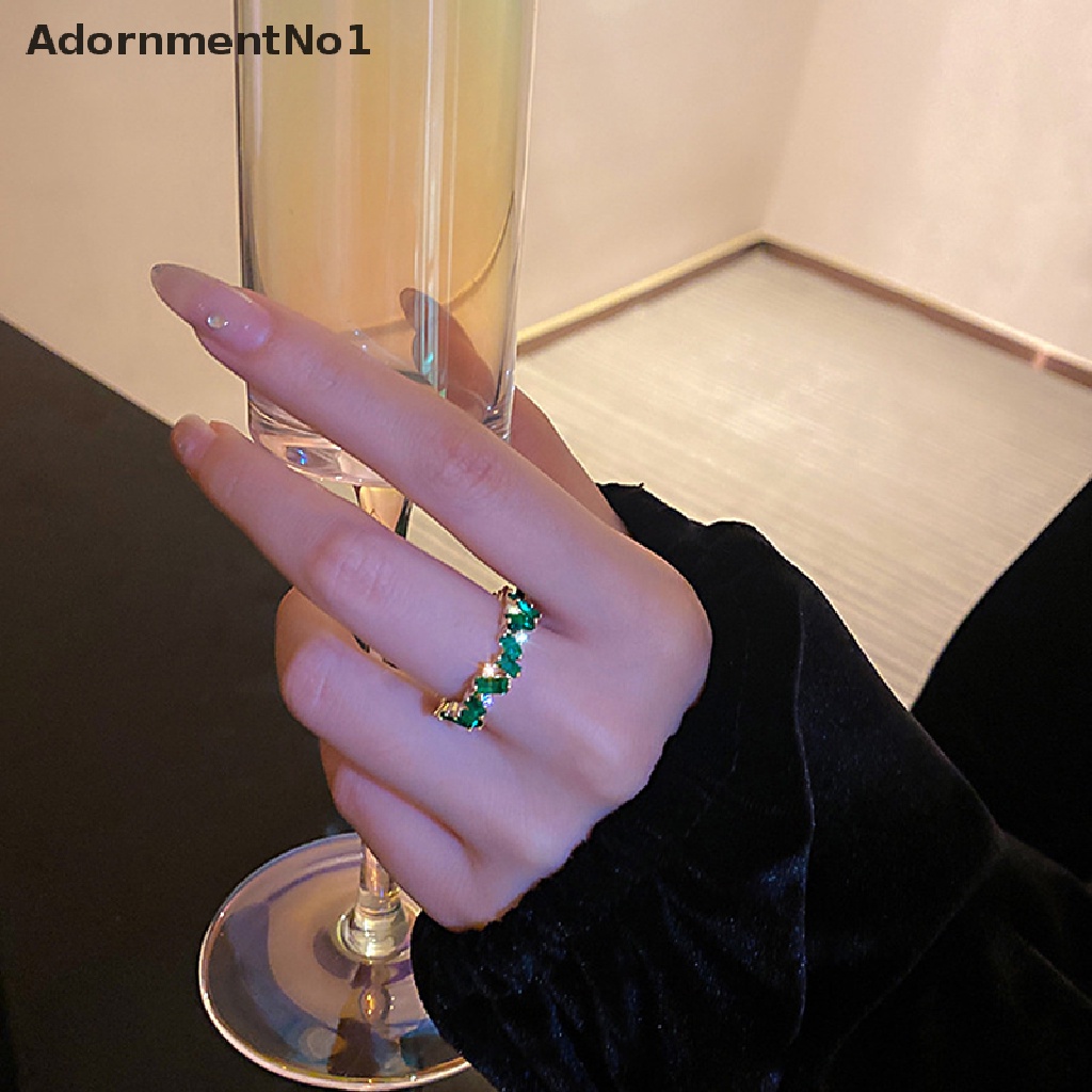 (AdornmentNo1) Cincin Gaya Jepang / Korea Aksen zircon Untuk Perhiasan Wanita