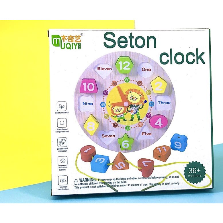 Mainan Edukasi Anak Jam Kayu Seton Clock