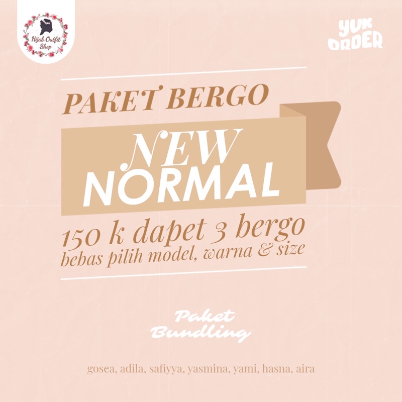 Paket Bergo New Normal / paket bundling bergo dewasa