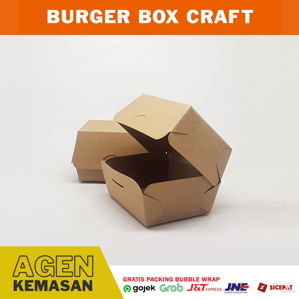 

BOX DUS KARDUS KOTAK ROTI BURGER 10x8,5x8cm CRAFT LAMINASI