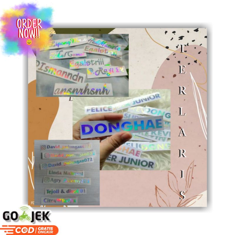 STICKER HOLOGRAM CUTTING CUSTOM, FONT CUSTOM