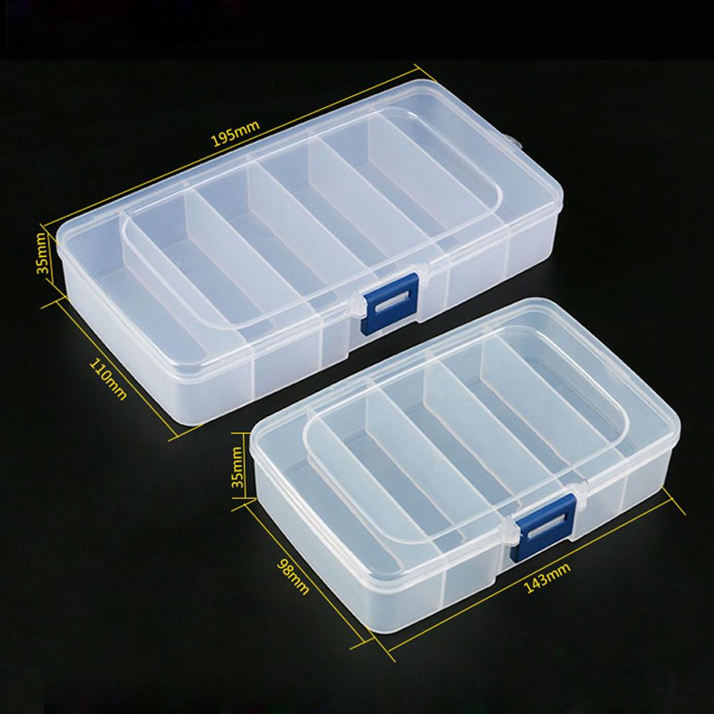 Agustinina Kotak Penyimpanan Pancing Alat Pancing Fishing Hook Box Transparan Tool Sekrup Plastik Square Craft Organizer