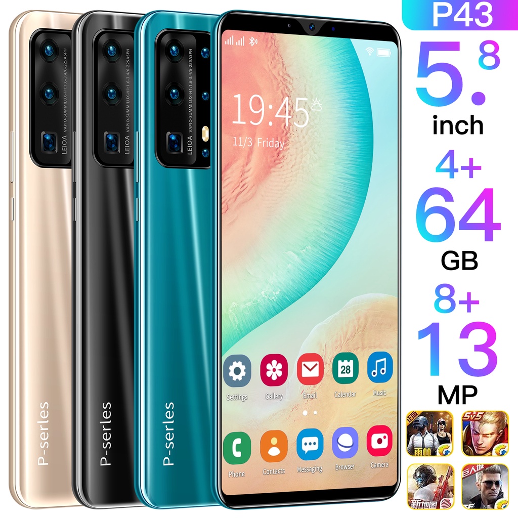 P40 Pro Handphone Android Smartphone 5.8-inci RAM 4 ROM 64G Face ID + Fingerprint Ponsel Cerdas