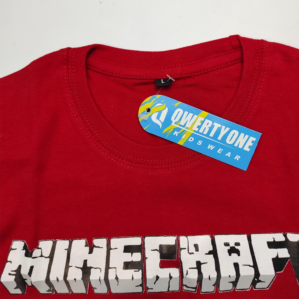 KAOS ANAK LAKI LAKI MINECRAFT MERAH 1-12 TAHUN