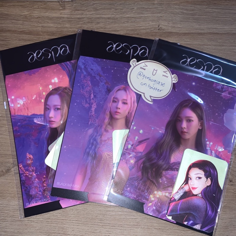 aespa black mamba lenti holo standee set