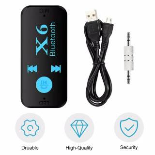 Receiver Bluetooth Wireless Audio Musix X6 / Bluetooth Receiver X6 + PACK + kabel