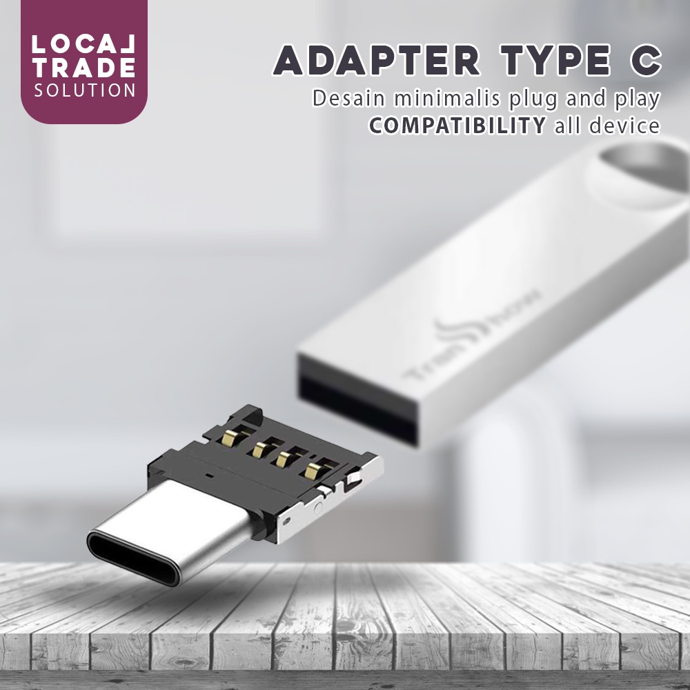 ADAPTER TYPE C TO USB KONEKTOR USB OTG TO TIPE C MINI TANPA KABEL