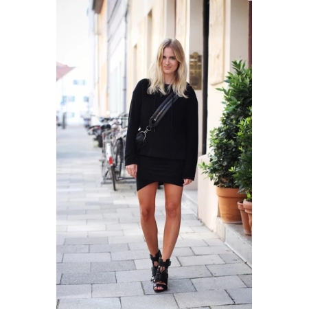 Hello Parry Alixe T Twist Ruched Jersey Skirt - Black