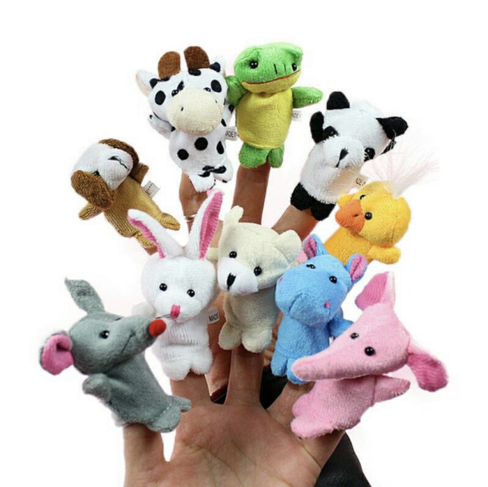 TokoPapin Mainan boneka jari tangan hewan finger puppet animal isi 5 pcs