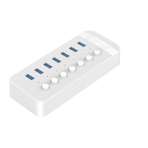 Usb 3.0 hub orico 7 port on off switch 5Gbps Bc1.2 adapter ct2u3-7ab - terminal usb3.0 7 slot saklar adaptor