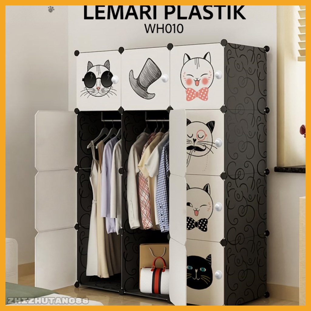 Lemari baju lemari plastik rak serbaguna susun lemari pakaian anak 12 pintu / susun / kotak
