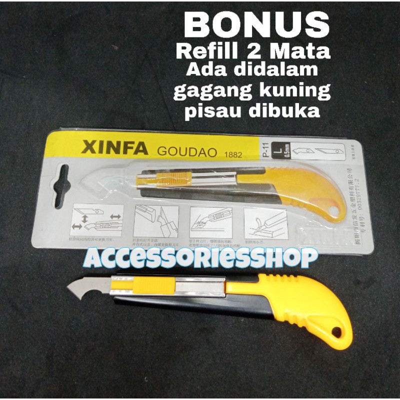 

Cutter xinfa pisau acrylic+refill-1pcs
