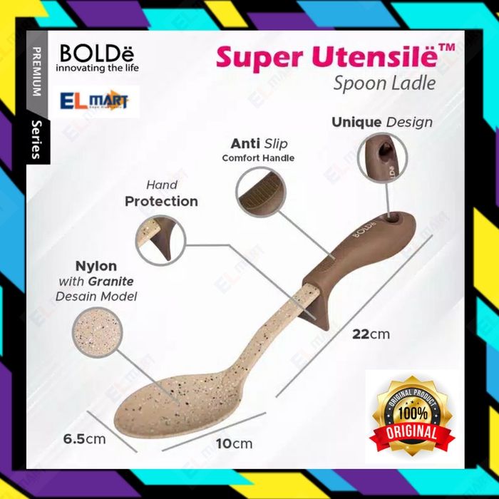 Sendok masak sutil BOLDe Super utensile cooking spoon granite series