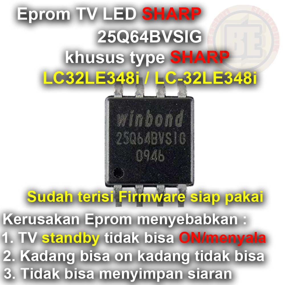 Ic Eprom Firmware TV SHARP LC32LE348i / LC-32LE348i