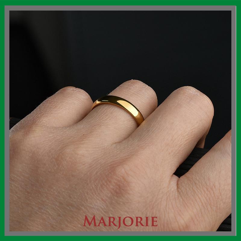 Asli 375 Grade Stainless Steel Couple Ring Titanium Gold Ring Hadiah Hari Valentine-MJD