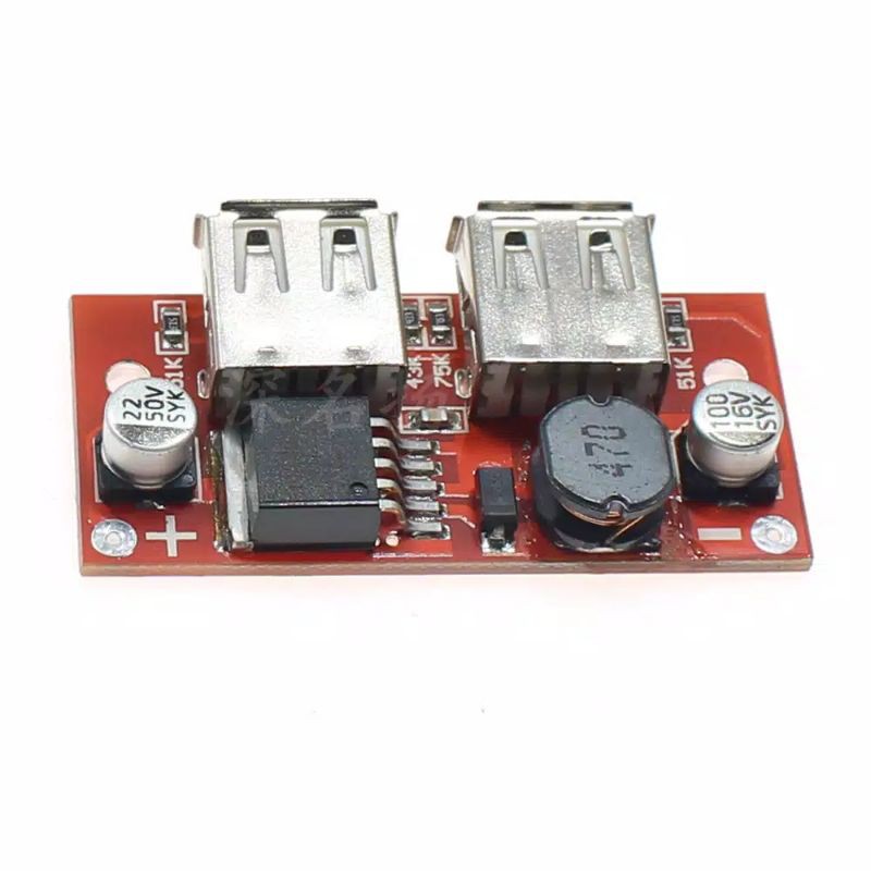 Dc-Dc Papan Buck Modul Daya Charger Mobil 9v/12v/24v Ke 5v 3a Usb