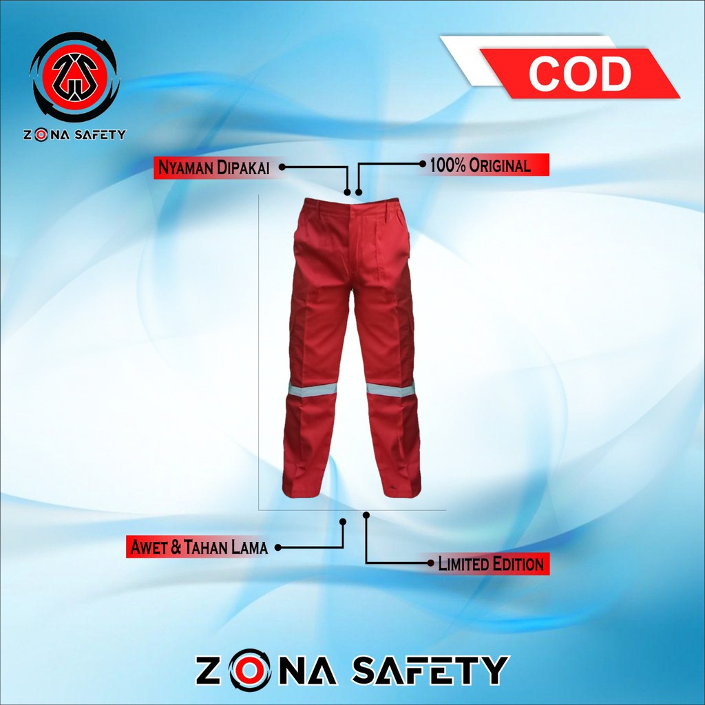 Celana wearpack safety/baju safety/outerwear/baju bengkel/baju proyek/pakaian atasan warna MERAH