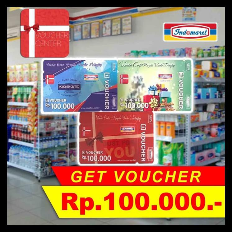 (Promo) I Voucher Indomaret 100.000 100000 100 ribu Fisik GRATIS ONGKIR