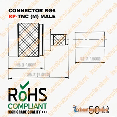 KONEKTOR CONNECTOR RG6 RP-TNC M (MALE)