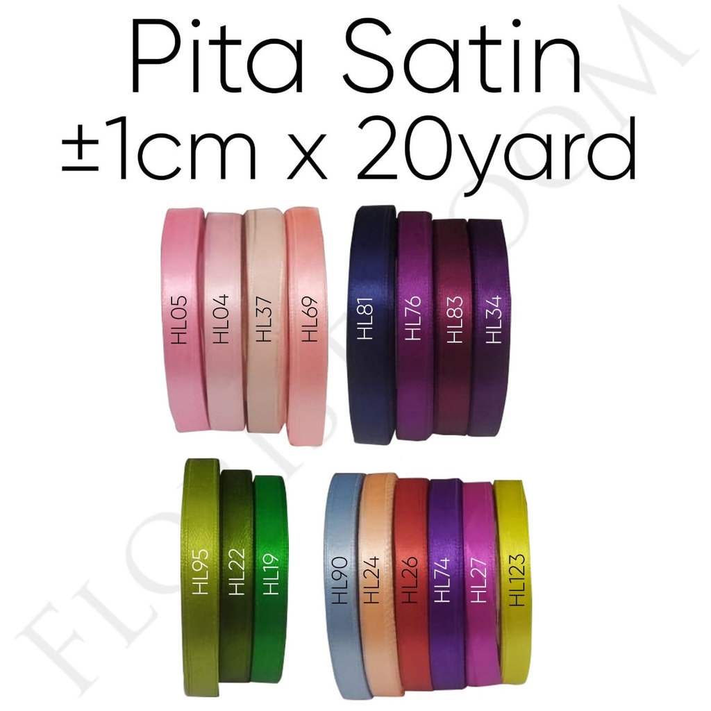 

Pita Satin ±1cm x 20yard – Local Satin Ribbon – Kado – Hadiah - Valentine