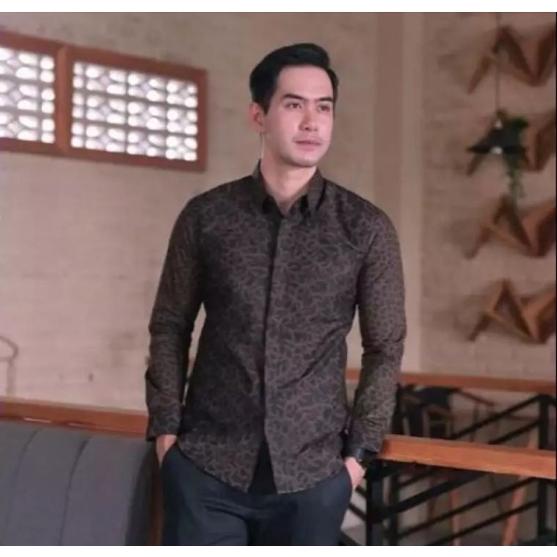 Kemeja Pria Batik Premium Slim fit lengan panjang Lapis Furing Katun Solo mewah atasan batik Laki la