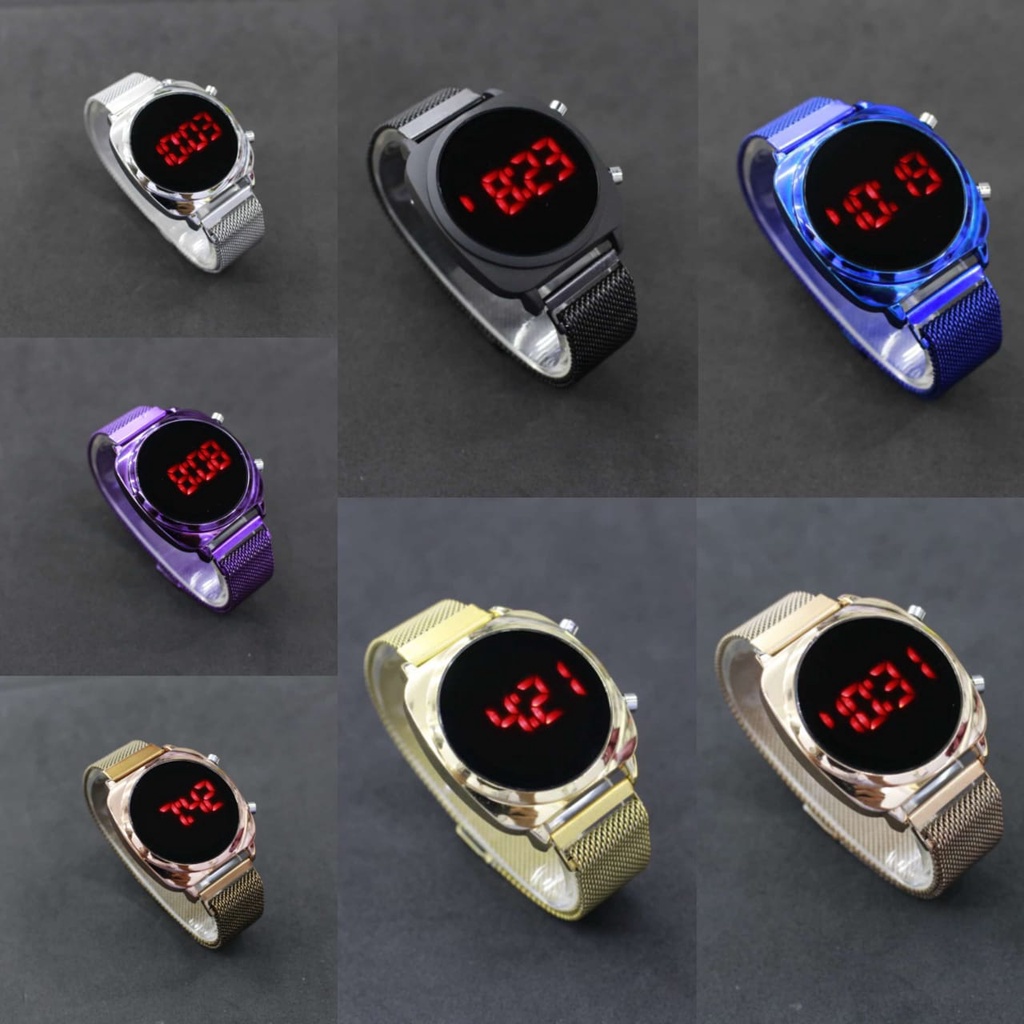 Grosir Jam tangan Wanita  LED digital convex magnet