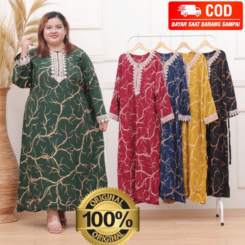Daster arab DLUSIA YUMNA big size | SUPER JUMBO XXL LD 130 STANDAR LD 118-Akar ld 130