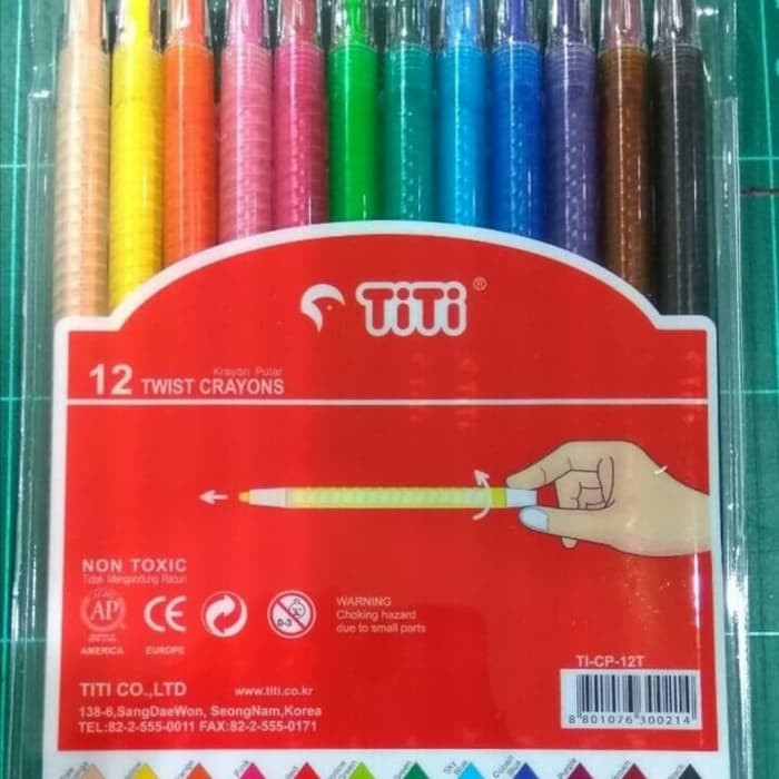 

Crayon putar TITI 12 warna (twist crayon)