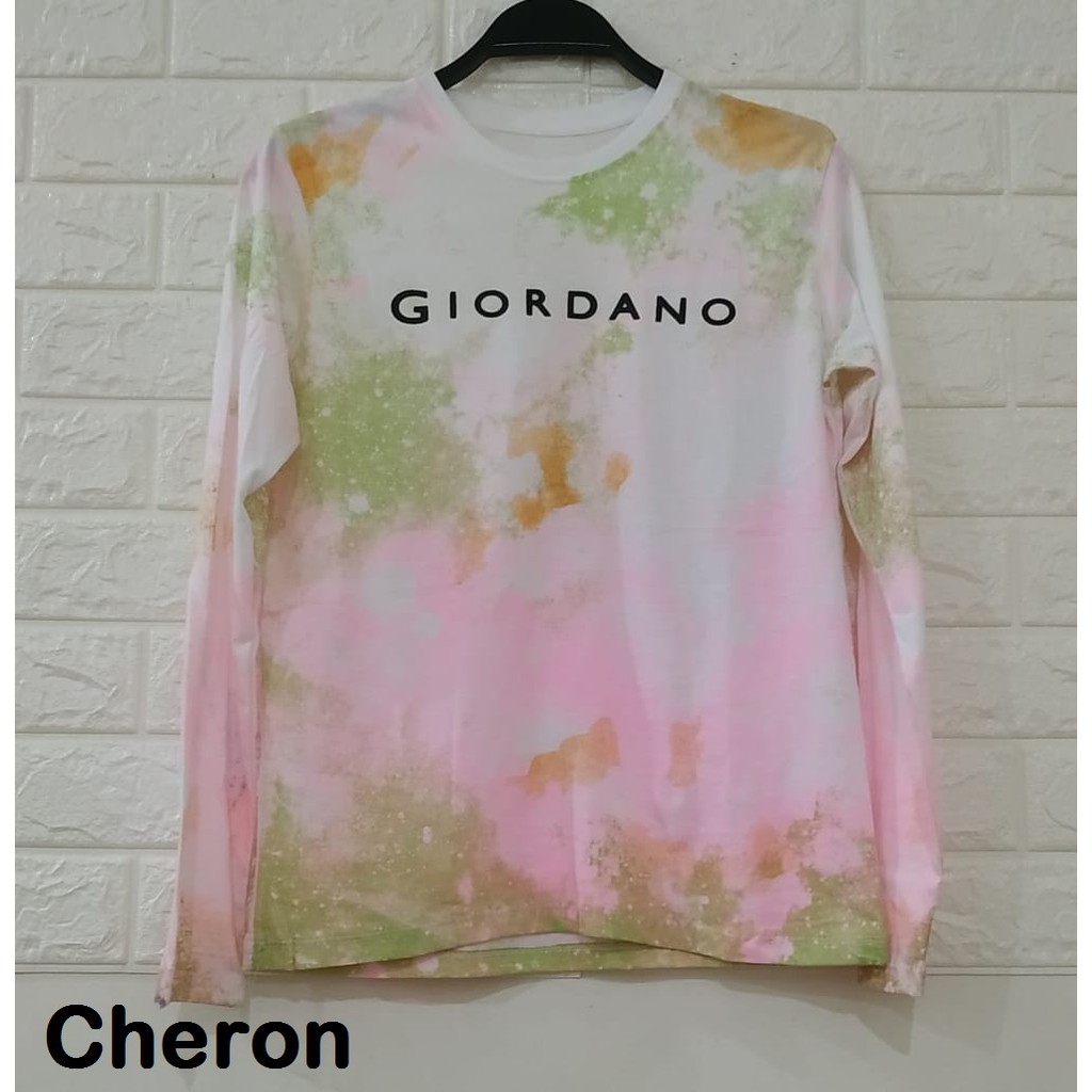 CHERON 19346 - Kaos Cewek Tie Dye Tshirt Distro Baju Atasan Lengan Panjang Wanita ABG Remaja Dewasa