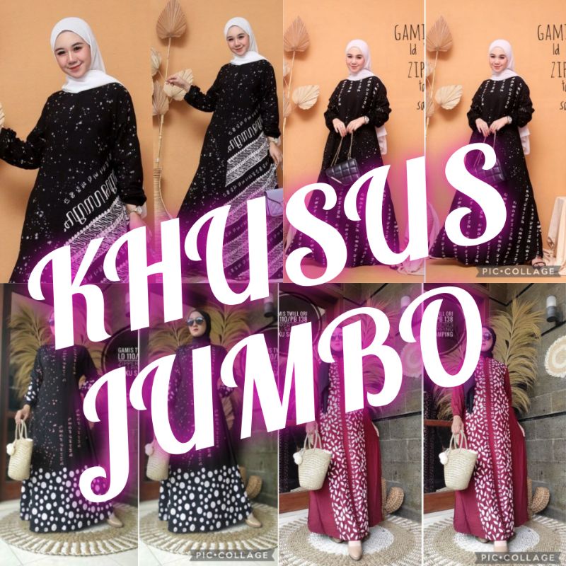 GAMIS TWILL RAYON JUMBO LD 120 KAIN ADEM DAN TEBAL BUSUI FLOY RESLETING DEPAN BAJU BATIK PEKALONGAN BAJU MUSLIM DRESS DAILY DASTER KEKINIAN TERBARU DAN TERLARIS