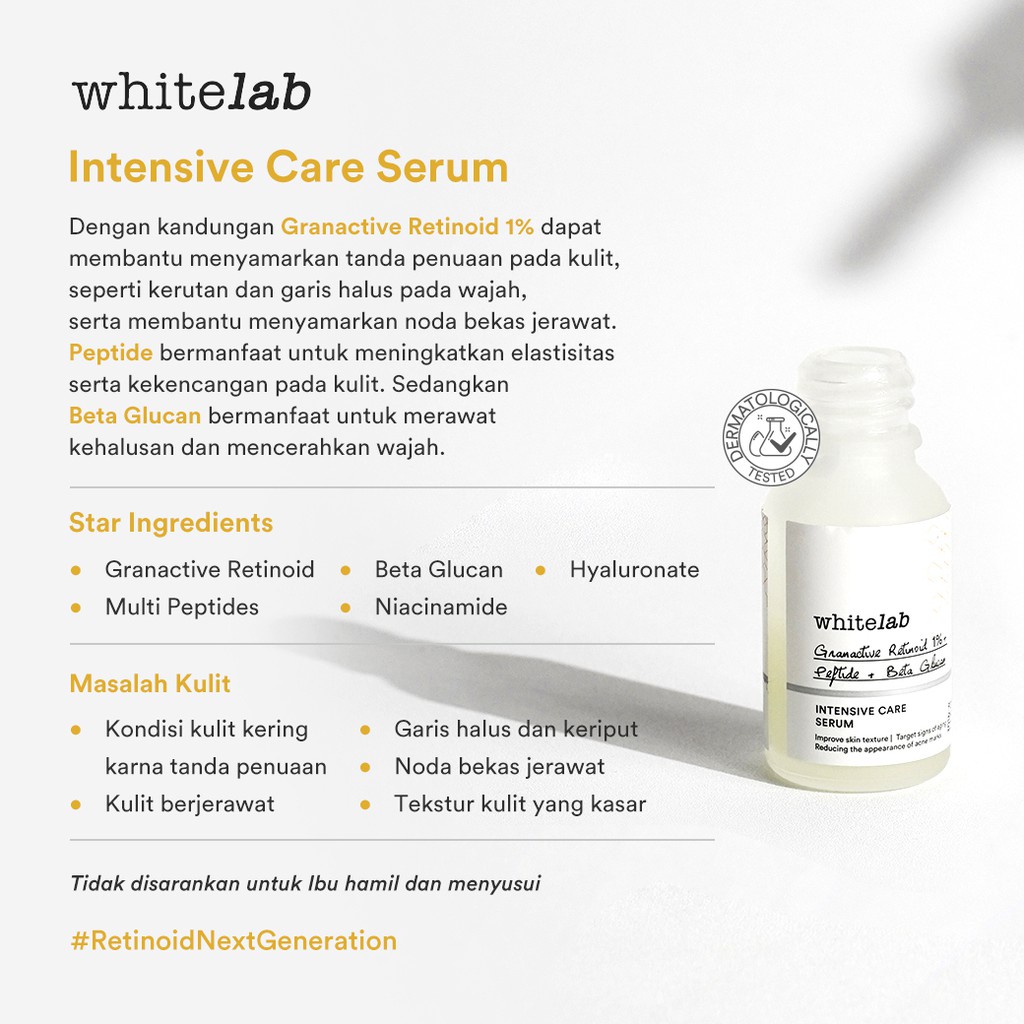 READY! Whitelab Intensive Care Serum Dengan kandungan granactive retinol 1% bpom