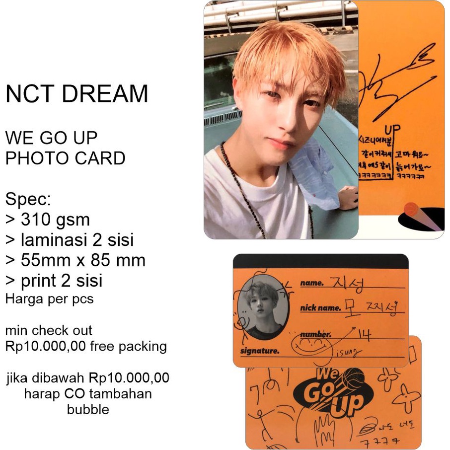 photocard nct dream versi WE GO UP jaemin boba unofficial