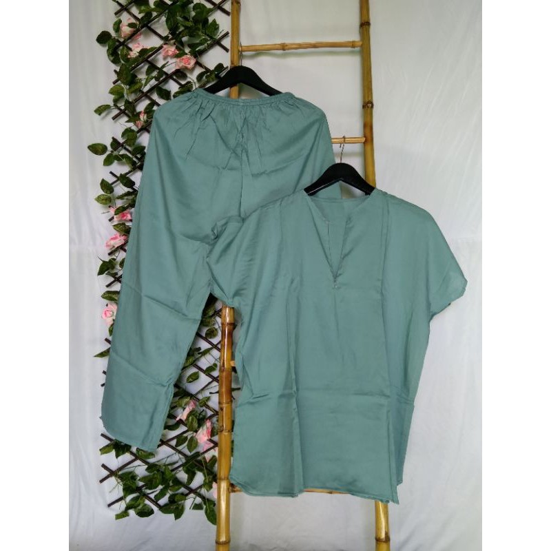 Piyama Busui Setelan Rayon Wanita Kekinian Pajamas Set Ld 120-PJM B. Biru Wardah