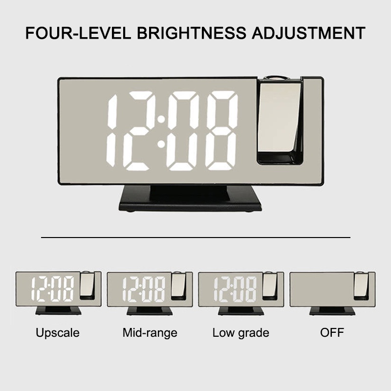 Mi.more Jam Alarm Proyeksi Digital LED untuk Kamar Tidur Proyeksi di Langit-Langit Proyektor Waktu Elektronik Dual Keras Samping Tempat Tidur Jam Bisu