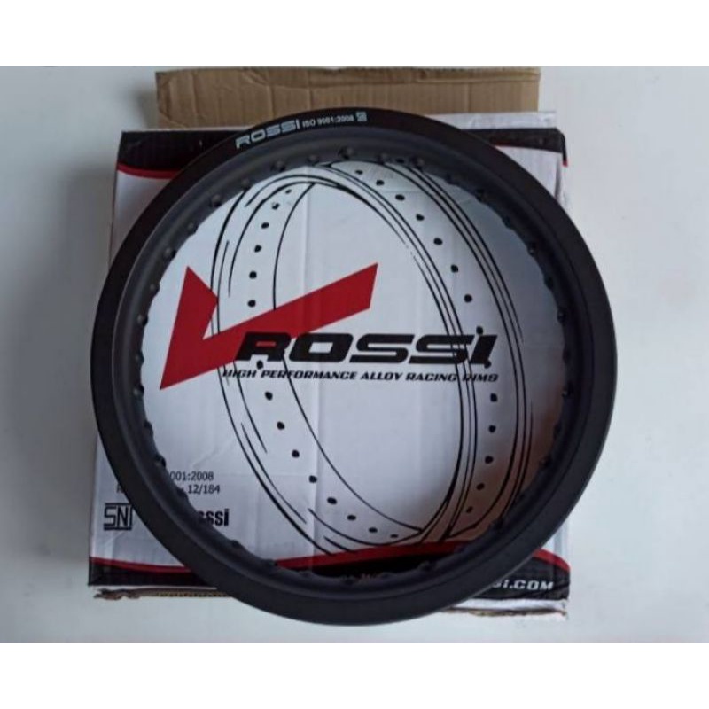 Velk Rossi depan lebar 140 lingkaran 14 WARNA Hitam