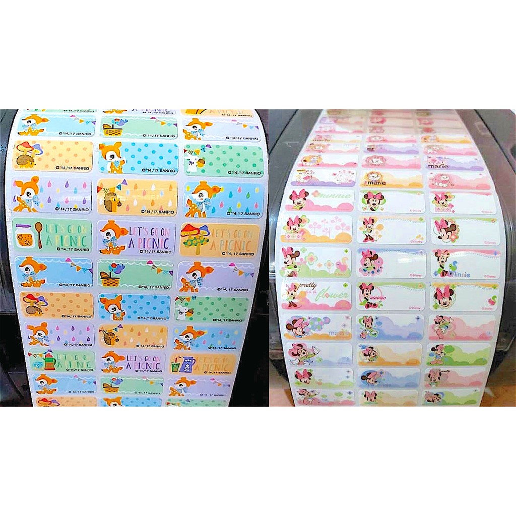 

Label / Sticker nama waterproof Premium Bambi / Minnie Flower